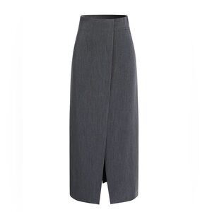 Commense Dark Gray Pencil Midi Skirt